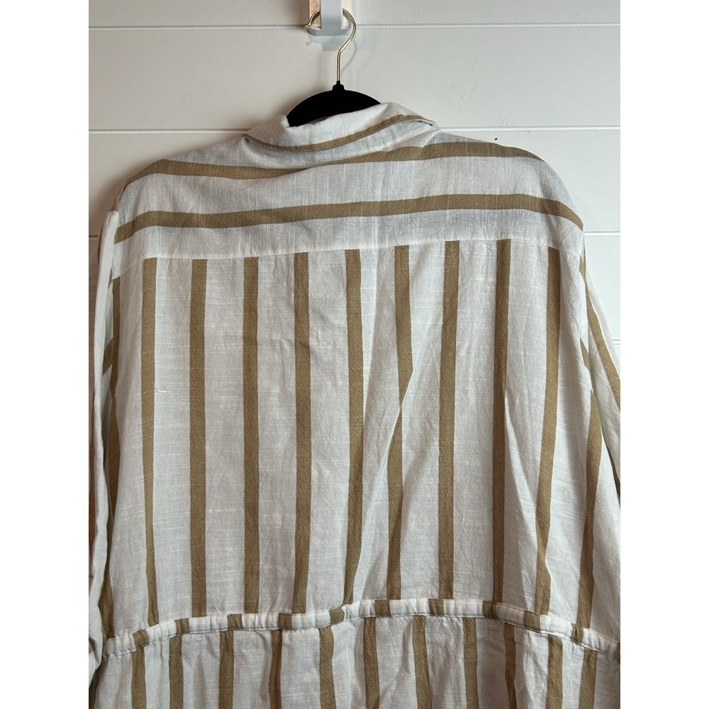 Cato Long Sleeve Shirt Dress Womens 26/28 White Beige Plus Size - Picture 8 of 10